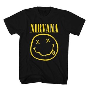 Nirvana Unisex T-Shirt Yellow Smiley Black M